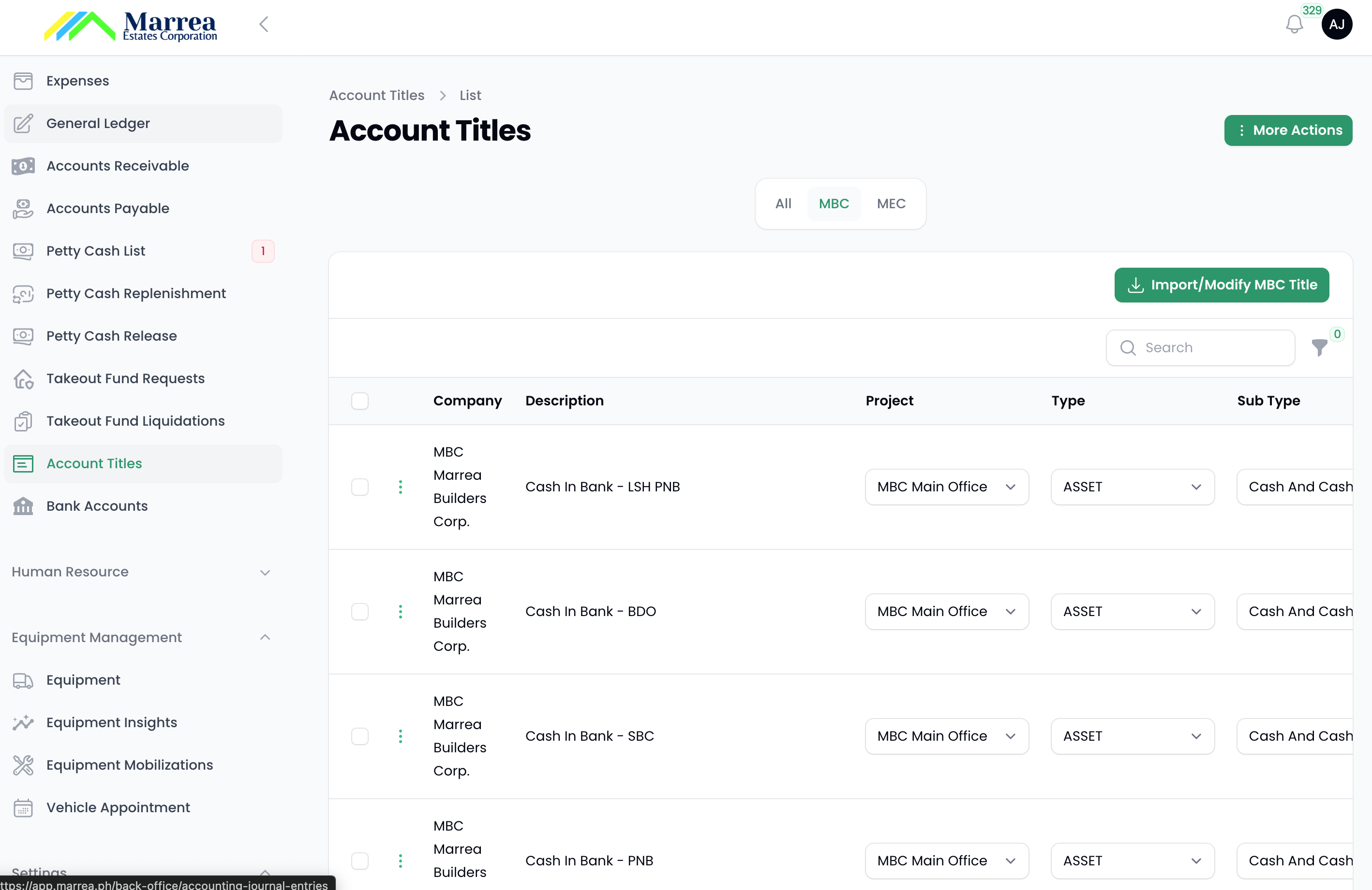 Custom Financial Management Module for Marrea